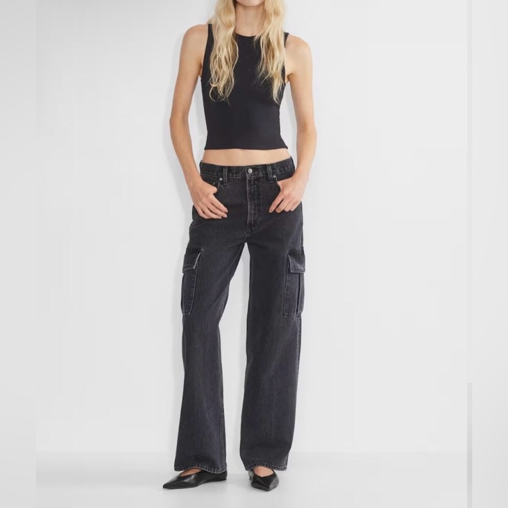 Aritzia Denim Forum The 90s Edie Lo-Rise Cargo Denim Jeans‎ Size 30 114344